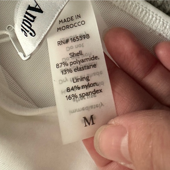 Andie Swim Bikini The Scala Top Strapless in Blue and Tropez Bottom White Medium - Picture 5 of 6